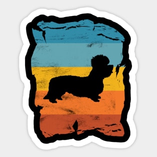 Dandie Dinmont Terrier Distressed Vintage Retro Silhouette Sticker